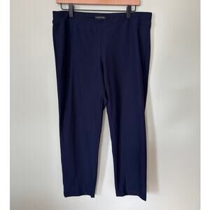 Eileen Fisher Navy Blue Pull On Ankle Pants Medium
